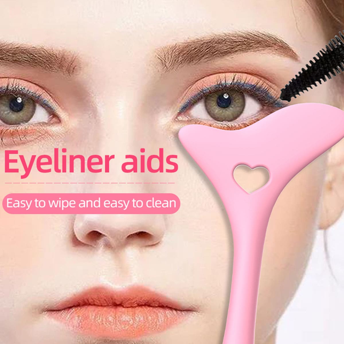 1pc Eyeliner Assistant Tool Set, With Simple Love Heart Eyeliner