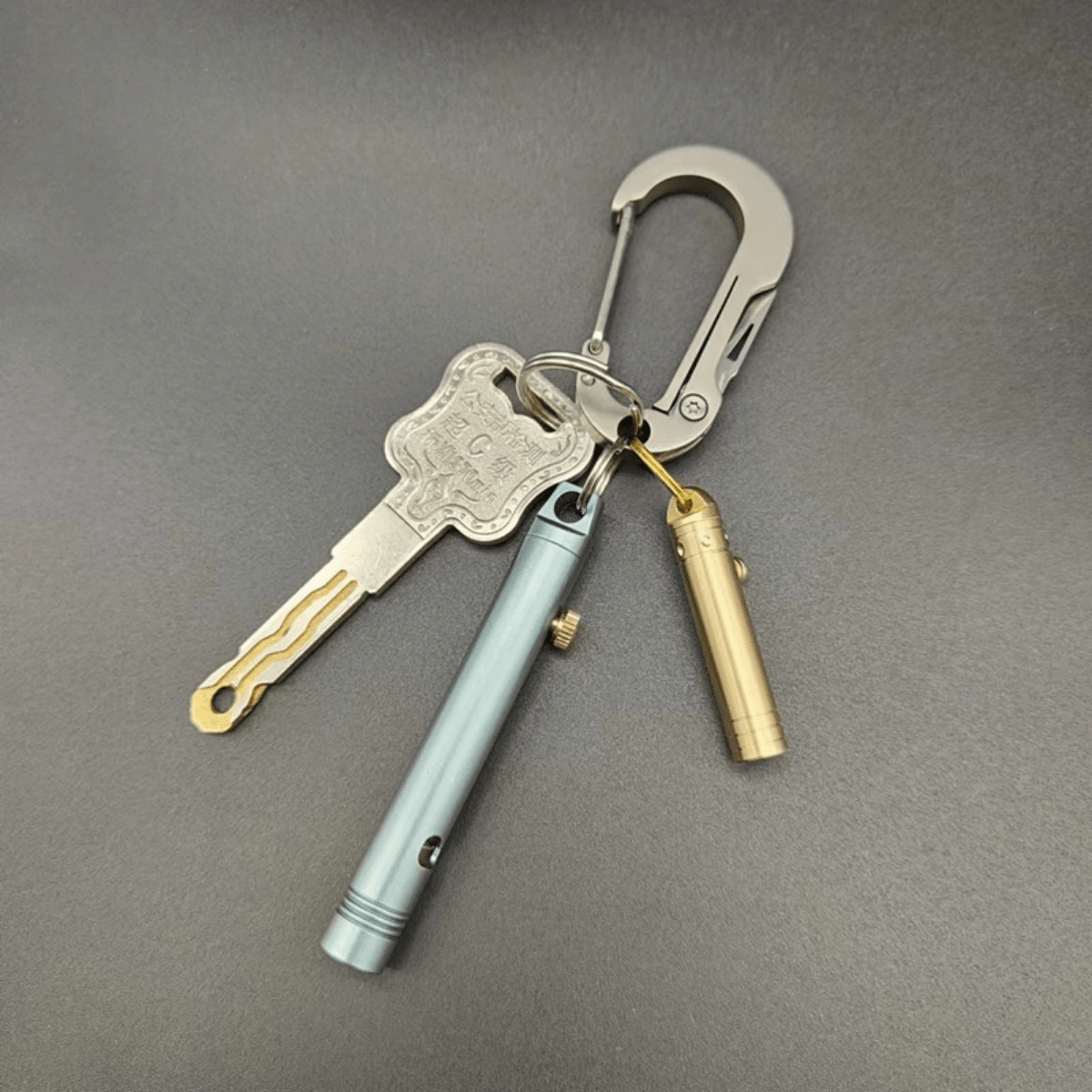 Mini Brass Knife Keychain Selfdefense Tool Gun Bolt Style Survival Knife With Sheath