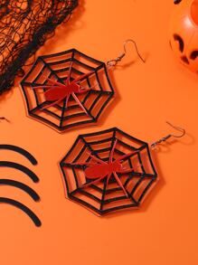1 对亚克力蜘蛛耳环，哥特风格，适合女性在万圣节佩戴
