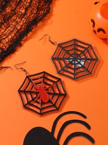 1 对亚克力蜘蛛耳环，哥特风格，适合女性在万圣节佩戴