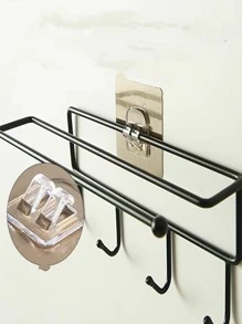 2 Miếng Khoan Giá lưu trữ Đối với Phòng tắm Và Phòng bếp Với Mạnh mẽ Keo dán , Đặc biệt Góc Móc Và Khóa - Xám - Xem 4