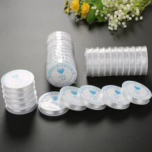 10 Rolls Elastic String For Bracelets, 0.4/0.5/0.6/0.7/0.8/1.0mm Elastic Bracelet String Crystal String Stretch Bead Cord For DIY Jewelry Making And Bracelet Making - White - View 5