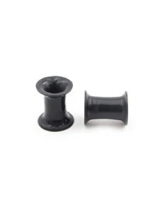2 Silicone Flexível Afinar Double Flared Carne Túnel Orelha Plugues Medidor De Ouvido Expansor Maca Brincos Piercing De Orelha