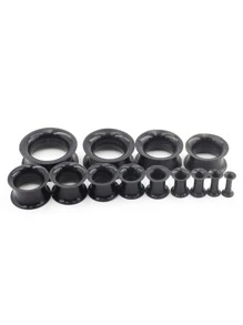 2 Silicone Flexível Afinar Double Flared Carne Túnel Orelha Plugues Medidor De Ouvido Expansor Maca Brincos Piercing De Orelha
