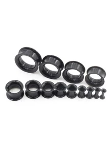 2 Silicone Flexível Afinar Double Flared Carne Túnel Orelha Plugues Medidor De Ouvido Expansor Maca Brincos Piercing De Orelha