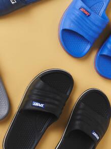 Men's Bathroom Slippers Summer Thick Non-Slip Wear-Resistant Slippers - 黑色 - 查看 2