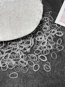 1000pcs Clear Disposable Small Elastic Hair Bands With High Elasticity - Clear - View 1