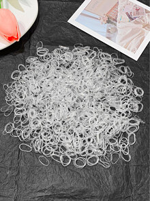 1000pcs Clear Disposable Small Elastic Hair Bands With High Elasticity - Clear - View 6