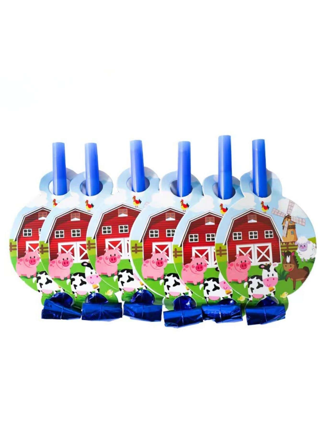6pcs Farm Animal Blowouts For Cow Themed Parties - Multicolor - View 1