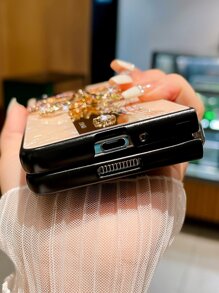 1 Miếng Vàng Gấp lại Hình Bướm Kim cương Dát Ốp lưng & bao da điện thoại Với Chống giọt bắn Đứng - Vàng - Xem 6