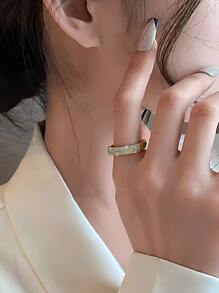 Esberry 1pc Microinsert Zirconia Square Ring For Ladies Jewelry S925 Sterling Silver Exquisite Fine Jewelry Gift For Women For Teacher Summer Ring Wedding Engagement Bridal Jewelry