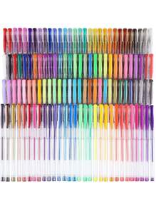 100 Colors Gel Pen Set Glitter Metallic Colored Ink For Adult Coloring Drawing Marker Pens Scrapbooks Journals Art Supplies - Multicolor - View 1