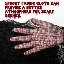1pack/6pcs 76"X183" Black Horror Hanging Sheer Fabric Decor For Halloween Party, Haunted House DIY Decoration Fall Autumn,Christmas - Black - View 5