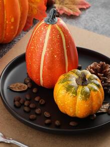 Pumpkin Fall Decorations, Decorative Large Small Outdoor Orange Foam Plastic Fake Faux Artificial Pumpkins for Halloween Autumn Harvest Festival Home Table Decor 12pcs - 橘色 - 查看 5