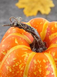 Pumpkin Fall Decorations, Decorative Large Small Outdoor Orange Foam Plastic Fake Faux Artificial Pumpkins for Halloween Autumn Harvest Festival Home Table Decor 12pcs - 橘色 - 查看 4