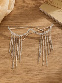 1雙女性水鑽&流蘇裝飾的眼鏡框 - 銀色 - 查看 2