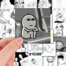 1 包 48 张搞笑表情贴纸 - 黑與白 - 查看 6