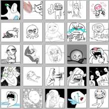 1 包 48 张搞笑表情贴纸 - 黑與白 - 查看 7