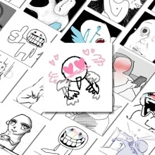 1 包 48 张搞笑表情贴纸 - 黑與白 - 查看 3