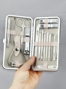 RANCAI 19-Piece Stainless Steel Nail Clipper Set With Storage Case Includes Pedicure Knife And Manicure Tools Complete Set Of Nail Clippers And Nail Care Tools