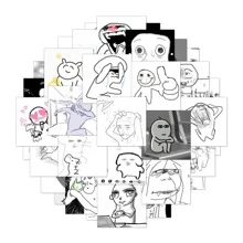 1 包 48 张搞笑表情贴纸 - 黑與白 - 查看 11