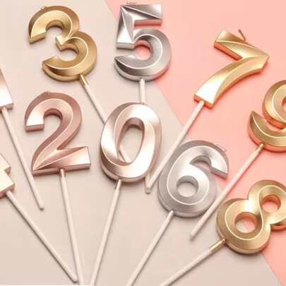 1 件水钻 3D 数字生日蜡烛，返校情人节