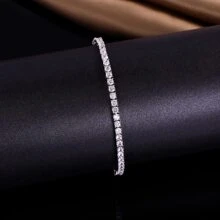 MDFUN 2条14K白金/镀金3毫米立方氧化锆经典网球手链，男女通用 | 尺寸6-8英寸 - 彩色 - 查看 6