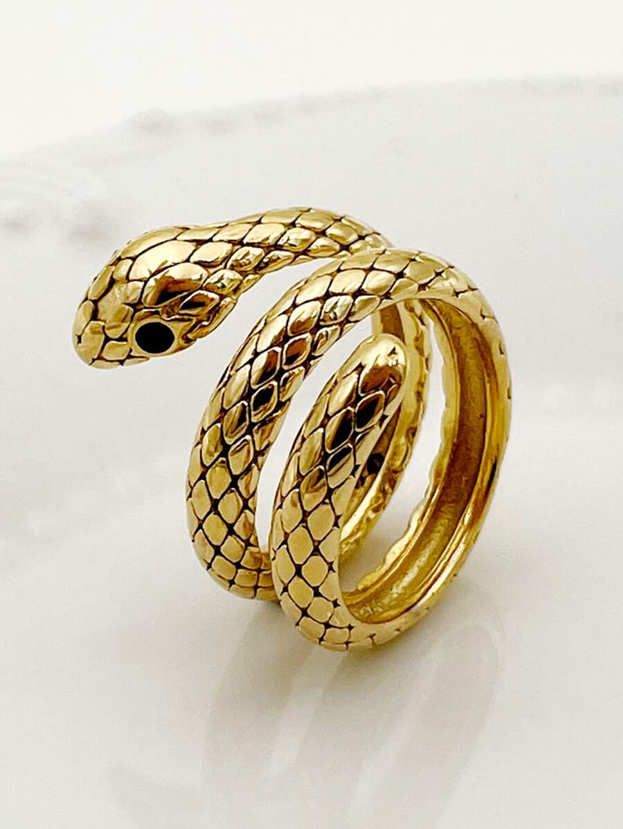 1入組法國復古風格蛇圓環適合女士,合適的適用於約會,派對,日常穿著和工作