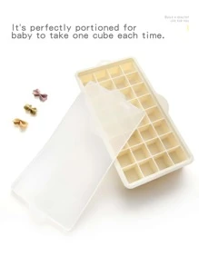 Baby Food Freezing-compartment Mold With 32 Grids For Silicone Household Fresh Keeping And Children's Storage Ice Tray Box