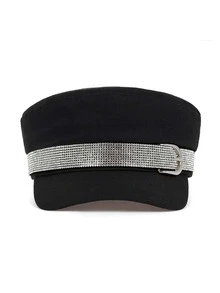 1 Miếng Không giới tính Đồ trang trí Rhinestone Mũ lưỡi trai Với Da Thắt lưng , Hình bát giác Mũ Đối với Ngoài trời & Giải trí Mặc - màu đen - Xem 2