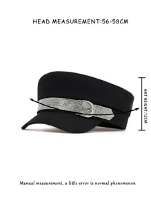 1 Miếng Không giới tính Đồ trang trí Rhinestone Mũ lưỡi trai Với Da Thắt lưng , Hình bát giác Mũ Đối với Ngoài trời & Giải trí Mặc - màu đen - Xem 4