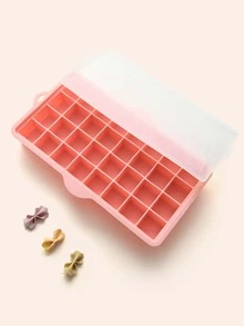 Bandeja congelador para comida de bebé, recipientes de almacenamiento de comida de silicona para bebés, bandejas de cubitos de hielo caseros - Rosa - Ver 2