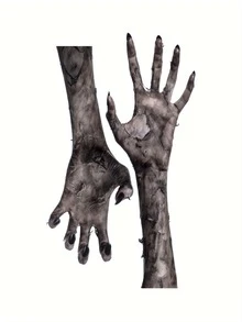 1pc Creative Halloween Wall Sticker Scary Ghost Hand-shaped Window/bathroom/floor Decoration - Black - View 5