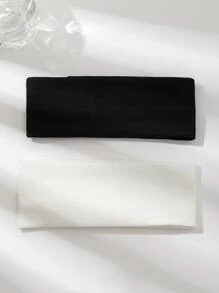 2入組女性彩色織物蝴蝶結頭帶,時尚和多用途適用於日常穿著 - 彩色 - 查看 1