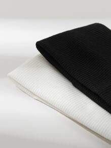 2入組女性彩色織物蝴蝶結頭帶,時尚和多用途適用於日常穿著 - 彩色 - 查看 3