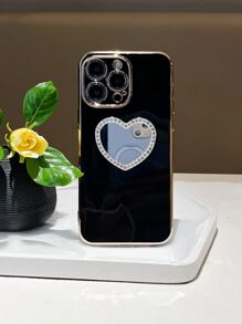 Heart Design Phone Case - Black - View 1