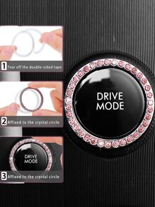 10入組套女士皮革方向盤套可愛汽車配件套裝帶安全帶肩墊安全帶套杯架閃亮啟動按鈕環貼紙通風口夾汽車配件粉色 - 粉色 - 查看 7