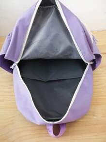 4入组/套背包套裝包括熊,兔子,和女孩有圖案的後背包,托特包,斜挎包,和筆袋-韓語風格 - 紫色 - 查看 5