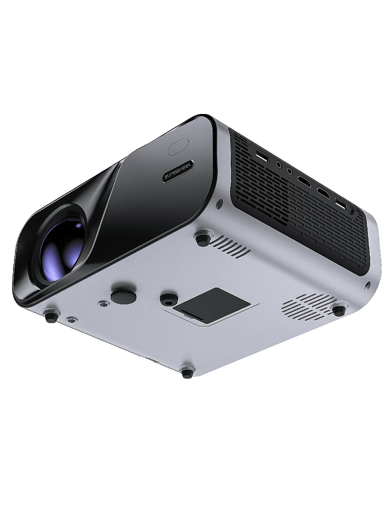 SUREWHEEL E60 Projector with Case, 1080P Native Projector with WiFi and Bluetooth, 12000 Lumens Outdoor Projector - Grey - View 1