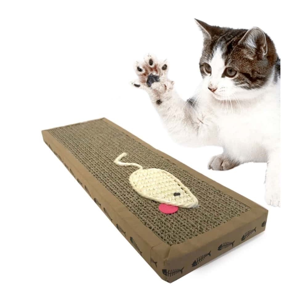 14" Scratching Board with Mouse Decal and Cat Nip The Ideal Pet Toy - 棕色 - 查看 1
