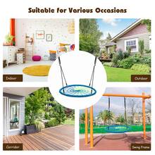 Costway 40'' Spider Web Tree Swing Kids Outdoor Play Set w/ Adjustable Ropes Gift - 藍色 - 查看 11