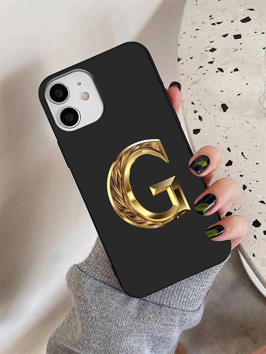 字母圖案手機殼 - 黃色 - 查看 1