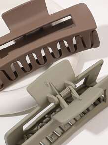 1pc/4pcs Set Minimalist Coffee Color Matte Large 10.5cm Square Hair Claw Claw Clips Hair Clips Hair Jaw Clip Hair Clamps Hair Clutch Hair Catcher Clip, School Stuff, College Fall Winter Hair Accessories For Women For Vacation Outfits Woman - Multicolor - View 3