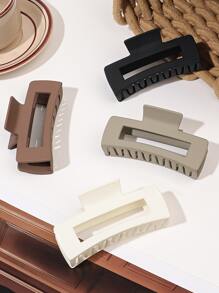 1pc/4pcs Set Minimalist Coffee Color Matte Large 10.5cm Square Hair Claw Claw Clips Hair Clips Hair Jaw Clip Hair Clamps Hair Clutch Hair Catcher Clip, School Stuff, College Fall Winter Hair Accessories For Women For Vacation Outfits Woman - Multicolor - View 2