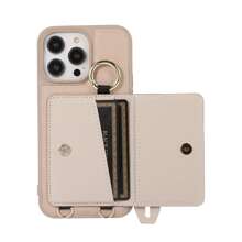 Dây buộc điện thoại có thể tháo rời Dây đeo cổ Vỏ điện thoại dạng ví Tương thích với iPhone 14 13 12 11 Pro Max Plus Dây đeo cổ tay có thể điều chỉnh Chức năng giữ thẻ Bao da (Kaki) - Màu Khaki - Xem 2