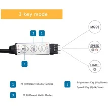 5VUSB迷你三鈕扣LED燈帶帶3535RGB1-20靈活燈條,適用於電視,臥室和家庭裝飾用品 - 彩色 - 查看 7