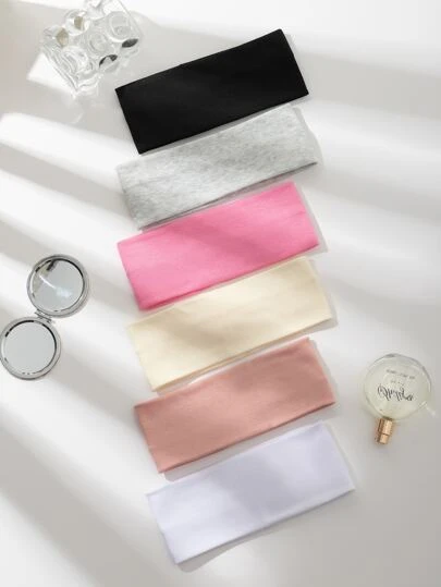 6件套女士多色布艺时尚多功能头巾，适合日常休闲、健身、发带、头巾、吸汗带，秋冬季女士度假必备发饰，优雅围巾，柔软头巾