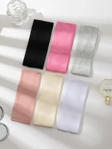 6件套女士多色布艺时尚多功能头巾，适合日常休闲、健身、发带、头巾、吸汗带，秋冬季女士度假必备发饰，优雅围巾，柔软头巾 - 彩色 - 查看 2