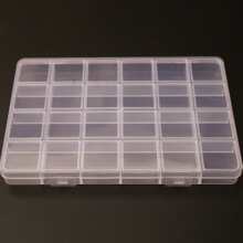 1pc 24-compartment Clear Fixed Jewelry Partitions Pp Storage Box, For Packaging, Organizing And Storing Fishing Gear, Beads, Nail Art Rhinestones & Painting Accessories