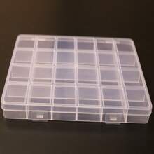 1pc 24-compartment Clear Fixed Jewelry Partitions Pp Storage Box, For Packaging, Organizing And Storing Fishing Gear, Beads, Nail Art Rhinestones & Painting Accessories